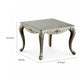 Miz Side End Table | 28" | Carved Cabriole Legs | Champagne Silver