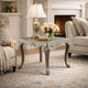 Miz Side End Table | 28" | Carved Cabriole Legs | Champagne Silver