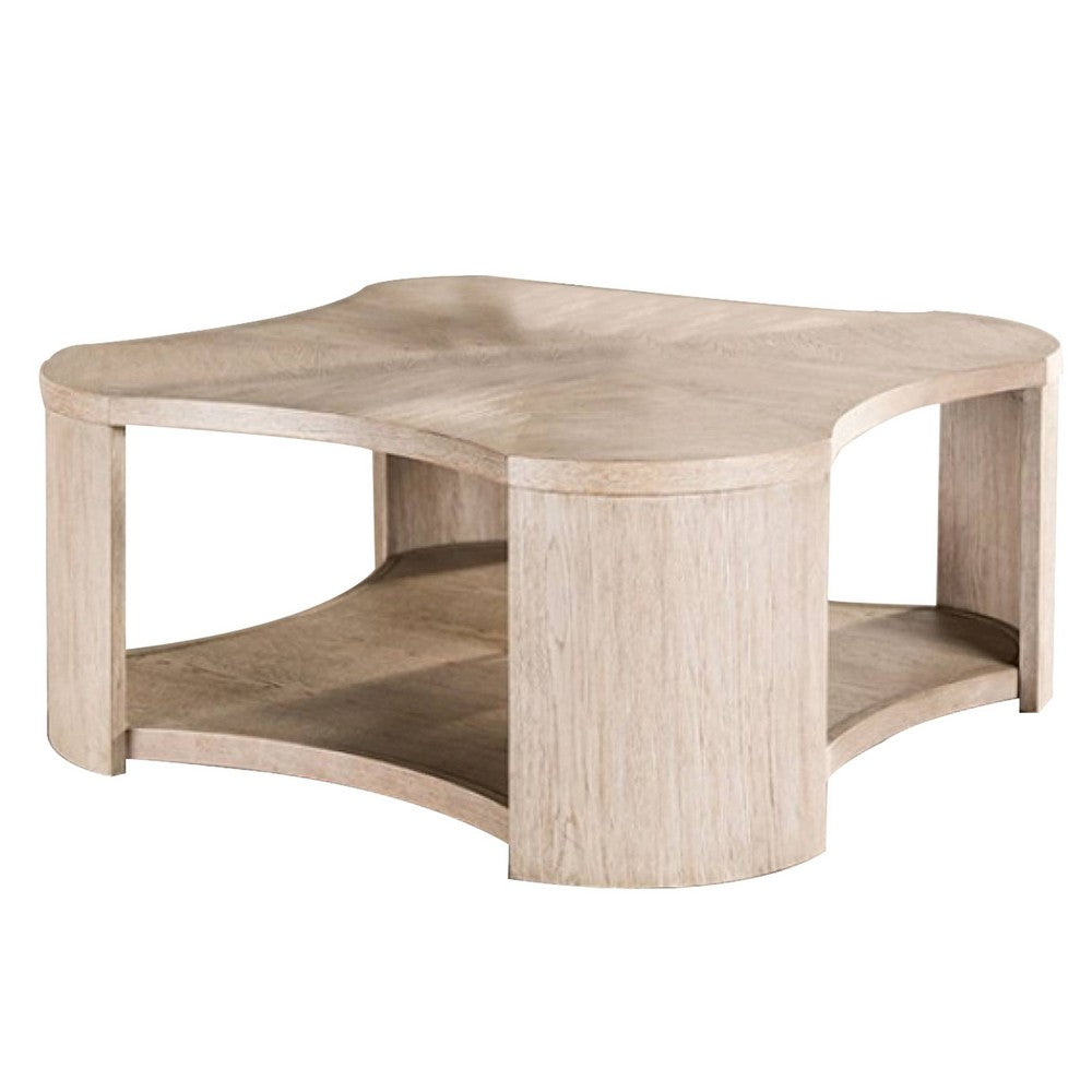 Cony Cocktail Table | Open Lower Shelf | 50" Oval Oak Brown Wood Top