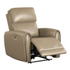 Sily Power Recliner Chair | Flange Trim | Foam Beige Faux Leather Seat