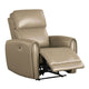 Sily Power Recliner Chair | Flange Trim | Foam Beige Faux Leather Seat