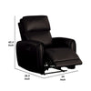 Sily Power Recliner Chair | Flange Trim | Foam Black Faux Leather Seat BM340960