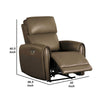 Sily Power Recliner Chair | Flange Trim | Foam Gray Faux Leather Seat BM340961