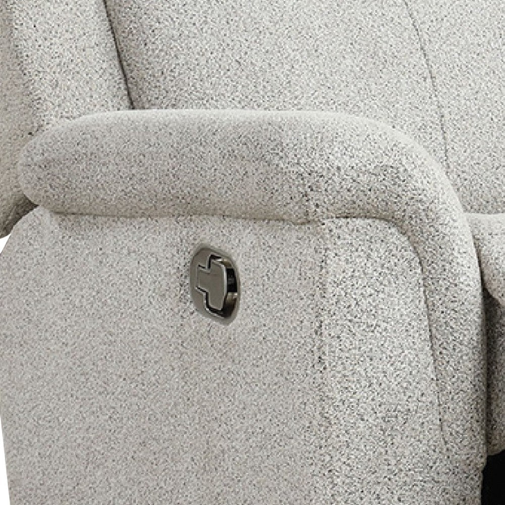 Becy Manual Glider Recliner Chair | Padded Track Arms | Light Gray BM340962