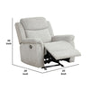 Becy Manual Glider Recliner Chair | Padded Track Arms | Light Gray BM340962