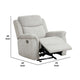 Becy Manual Glider Recliner Chair | Padded Track Arms | Light Gray BM340962