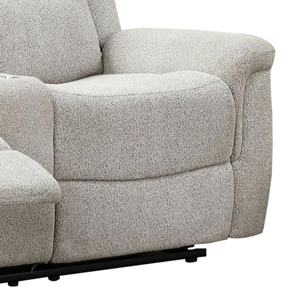 Becy Manual Reclining Loveseat w Console | 2 Cup Holders | Light Gray BM340963