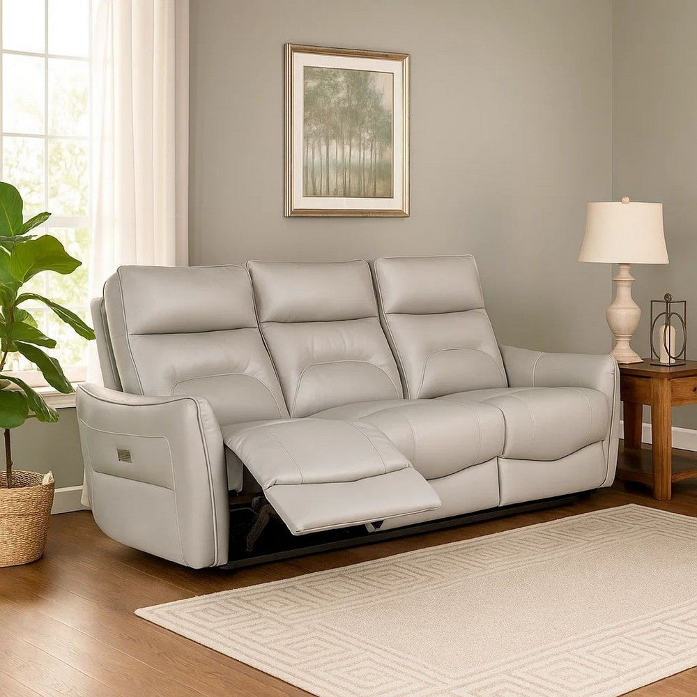 Becy Manual Reclining Loveseat w Console | 2 Cup Holders | Light Gray