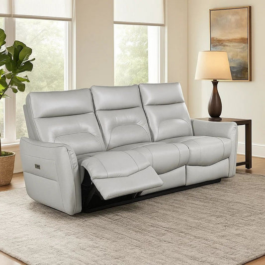 Becy Manual Reclining Loveseat w Console | 2 Cup Holders | Light Gray