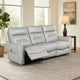 Becy Manual Reclining Loveseat w Console | 2 Cup Holders | Light Gray