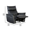 Lenne Manual Recliner Chair | Flared Padded Arms | Black Leather Match BM340964