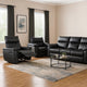 Lenne Manual Recliner Chair | Flared Padded Arms | Black Leather Match