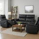 Lenne Manual Recliner Chair | Flared Padded Arms | Black Leather Match