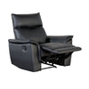 Lenne Manual Recliner Chair | Flared Padded Arms | Black Leather Match