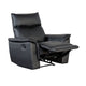Lenne Manual Recliner Chair | Flared Padded Arms | Black Leather Match