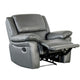 Larus Manual Recliner Chair | Pillow Top Arms | Dark Gray Leather Match BM340965
