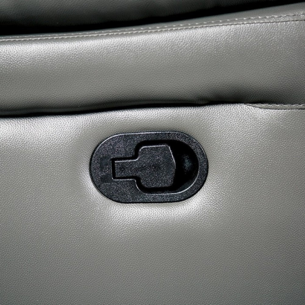 Larus Manual Recliner Chair | Pillow Top Arms | Dark Gray Leather Match BM340965