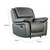 Larus Manual Recliner Chair | Pillow Top Arms | Dark Gray Leather Match BM340965