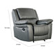 Larus Manual Recliner Chair | Pillow Top Arms | Dark Gray Leather Match BM340965