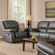 Larus Manual Recliner Chair | Pillow Top Arms | Dark Gray Leather Match
