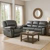 Larus Manual Recliner Chair | Pillow Top Arms | Dark Gray Leather Match