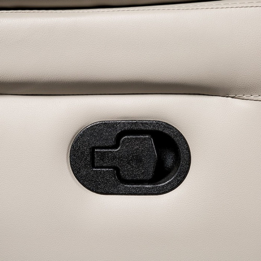 Larus Manual Recliner Chair | Pillow Top Arms | Off White Leather Match BM340966