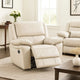 Larus Manual Recliner Chair | Pillow Top Arms | Off White Leather Match