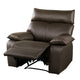 Ozy Manual Recliner Chair | Pillow Top Arms | Dark Brown Leather Match