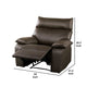 Ozy Manual Recliner Chair | Pillow Top Arms | Dark Brown Leather Match BM340967