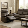 Ozy Manual Recliner Chair | Pillow Top Arms | Dark Brown Leather Match