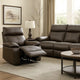 Ozy Manual Recliner Chair | Pillow Top Arms | Dark Brown Leather Match