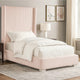 Wolo Full Size Bed | Pink Channel Tufted Fur Chenille Upholstery BM340968