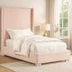 Wolo Full Size Bed | Pink Channel Tufted Fur Chenille Upholstery
