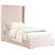 Wolo Full Size Bed | Pink Channel Tufted Fur Chenille Upholstery BM340968
