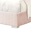 Wolo Twin Size Bed | Pink Channel Tufted Fur Chenille Upholstery BM340969