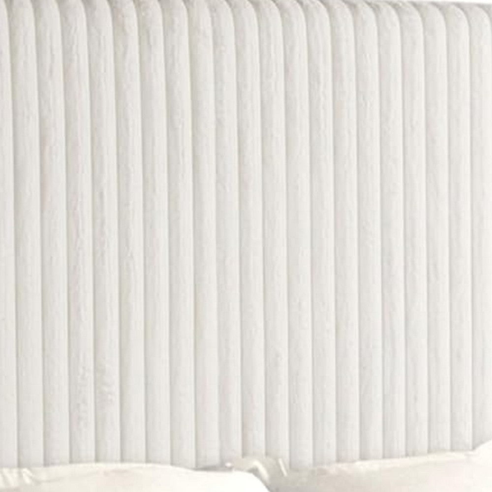 Wolo King Size Bed | White Channel Tufted Fur Chenille Upholstery BM340970