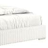 Wolo King Size Bed | White Channel Tufted Fur Chenille Upholstery BM340970