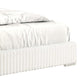 Wolo King Size Bed | White Channel Tufted Fur Chenille Upholstery BM340970