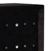 Rea Tall Dresser Chest | 5 Drawers w Crystal Knobs | Black Velvet Upholstery BM340971