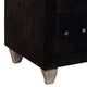 Rea Tall Dresser Chest | 5 Drawers w Crystal Knobs | Black Velvet Upholstery BM340971