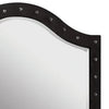 Rea Dresser Vanity Mirror | Crystal Tufted Black Velvet Upholstered Arched Frame BM340973