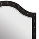 Rea Dresser Vanity Mirror | Crystal Tufted Black Velvet Upholstered Arched Frame BM340973