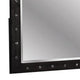 Rea Dresser Vanity Mirror | Crystal Tufted Black Velvet Upholstered Arched Frame BM340973
