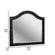 Rea Dresser Vanity Mirror | Crystal Tufted Black Velvet Upholstered Arched Frame BM340973