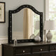 Rea Dresser Vanity Mirror | Crystal Tufted Black Velvet Upholstered Arched Frame BM340973
