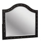 Rea Dresser Vanity Mirror | Crystal Tufted Black Velvet Upholstered Arched Frame BM340973