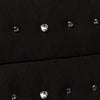 Rea Nightstand | 2 Drawers w Crystal Knobs | Black Velvet Upholstery BM340974