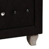 Rea Nightstand | 2 Drawers w Crystal Knobs | Black Velvet Upholstery BM340974