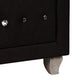 Rea Nightstand | 2 Drawers w Crystal Knobs | Black Velvet Upholstery BM340974