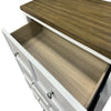 Tela Tall Dresser Chest | 5 Drawers w/ Nickel Handles | White & Brown